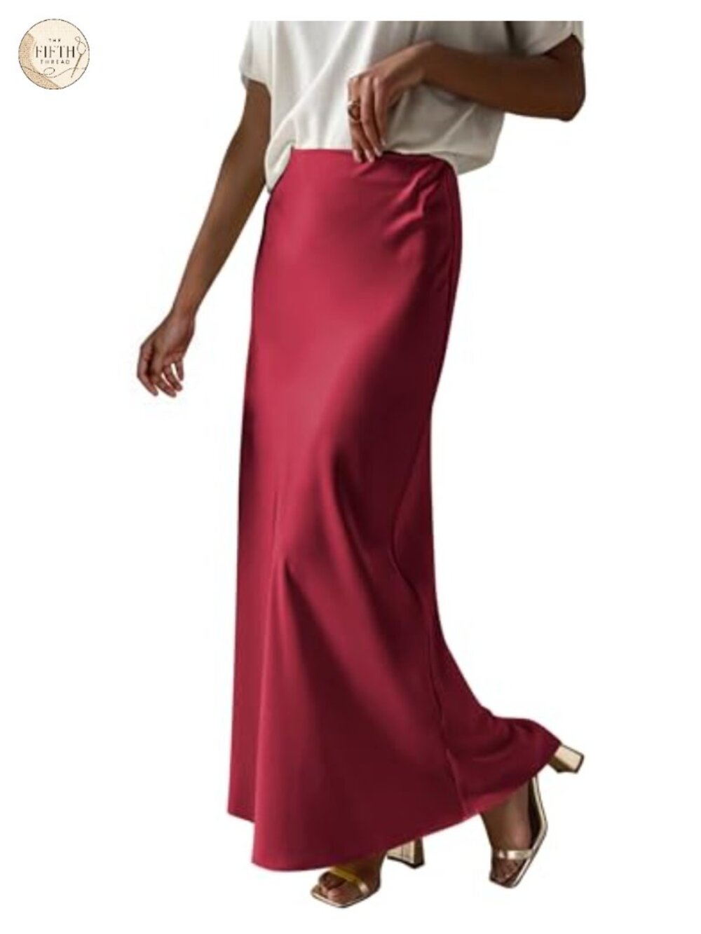 Womens Satin Maxi Skirt High Waisted A-Line Long Skirt Dressy Casual